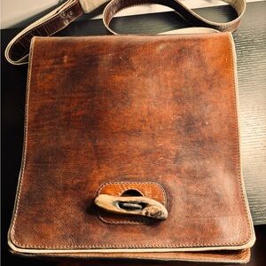 French leather (linen lined) carrier bag